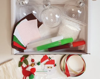 Christmas bauble kit, Decorate 3 plastic baubles, Christmas activity for kids or adults, Christmas baubles, Make your own kit