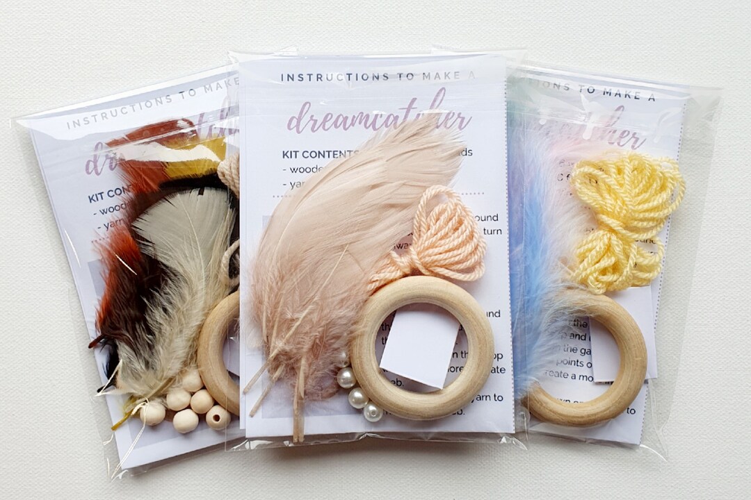 Blush Pink Feathers Dreamcatcher Kit Party Bag Fillers Etsy