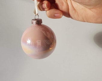 Blush Pink Bauble, Minimalist Christmas Decorations, Pink Christmas Tree Ornament, Blush / Dusky Pink Bauble Set