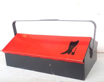 Vintage Tool Box Mewa Tool Box Werkzeugkiste Mewa Wilhelm Kienzle Swiss Design Schuhputzkiste Shoe Cleaning Box