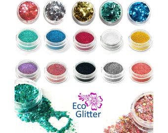 Glitter biodegradabili grossi e fini da 3 ml