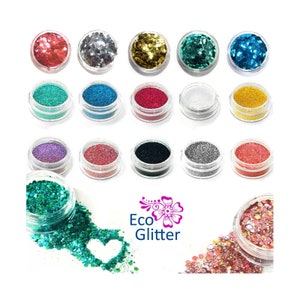 Biodegradable Glitter Chunky and Fine 3ml pots image 1