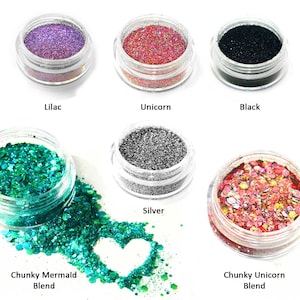 Biodegradable Glitter Chunky and Fine 3ml pots image 2