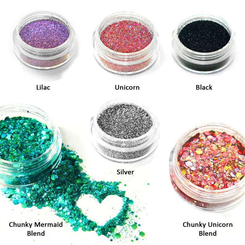 Biodegradable Glitter Chunky and Fine 3ml pots image 2