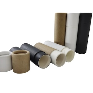 Tubetti di balsamo per labbra in cartone nero, senza plastica, ecologici, biodegradabili