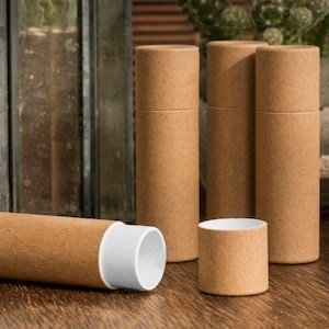 Tubetti di balsamo per labbra in cartone, senza plastica, ecologici, biodegradabili