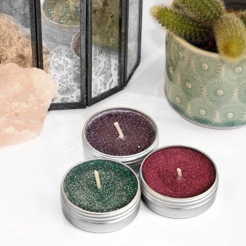 Candle Making Kit 3 X Tea Light Tins With Bio Glitter Etsy