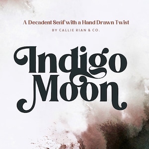 Indigo Moon Serif Font: Vintage Display Typeface (Instant Download)