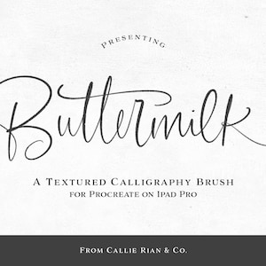 Buttermilk Lettering Brush: Procreate Calligraphy Brush (PDF Guide)