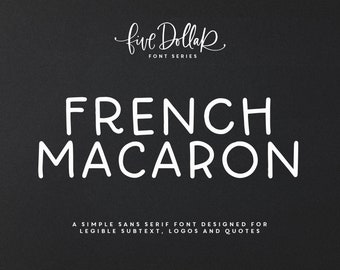 French Macaron Typeface - Font, Handwritten Fonts, Craft Fonts, Branding Fonts, Cricut & Silhouette Fonts - Instant Download
