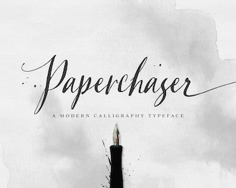 Fuente de caligrafía moderna Paperchaser: Escritura manuscrita (descarga instantánea)