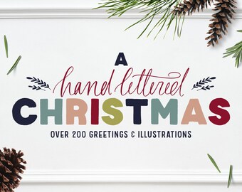 A Hand Lettered Christmas Kit - Christmas Lettering - for Silhouette & Cricut - Instant Digital Download