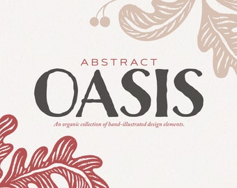 Abstract Oasis Design Elements & Greeting Cards