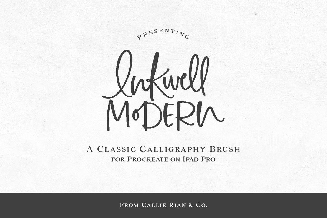 Inkwell Modern Calligraphy Procreate Calligraphy Brush, Brush Lettering