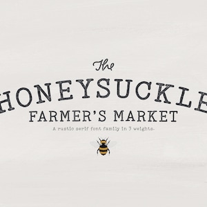 The Honeysuckle Market | Font Family - Rustic Country Script - Shabby Chic Fonts - Handmade - Instant Download