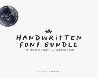 Handwritten Font Bundle Vol. 2 / Fuentes, fuentes de escritura a mano, fuentes de citas, fuentes cricut, fuentes procrear, fuentes canva, fuentes artesanales, silueta