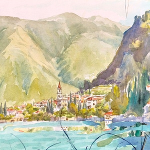 VARENNA Lake Como Lake como italy watercolor italian landscape italy see lake como painting italian painting italy landscape posterity