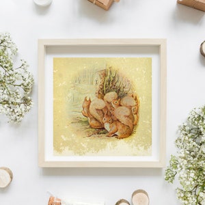 vintage illustration Squirrel wall art Cute kidroom art print Woodland artwork Digital poster Vintage sketch art Antique print Fairy tale