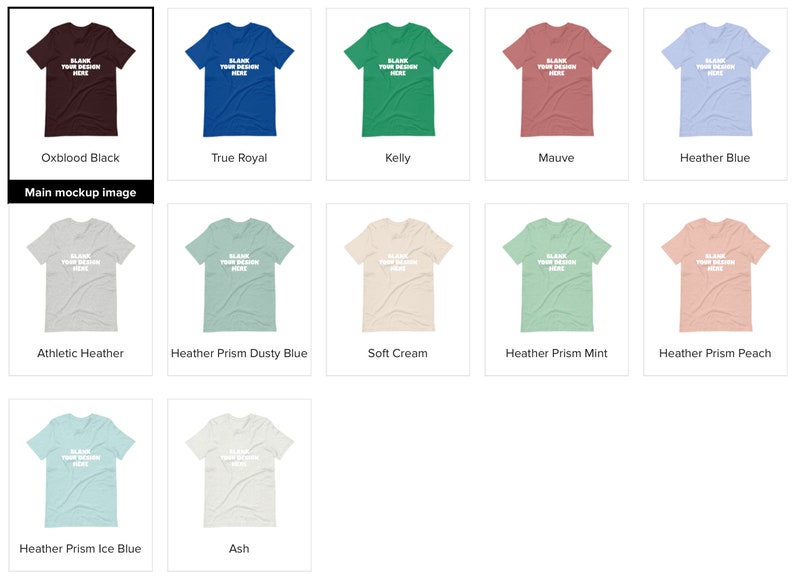 Download Bella Canvas 3001 S-2XL COLOR CHART 2 Unisex Short Sleeve | Etsy