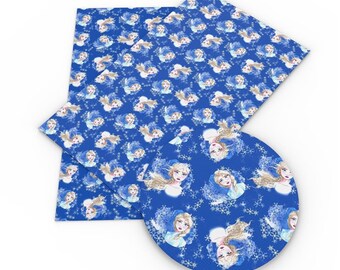 Elsa Frozen II Themed Printed Faux Leather Vinyl Sheet R600-C