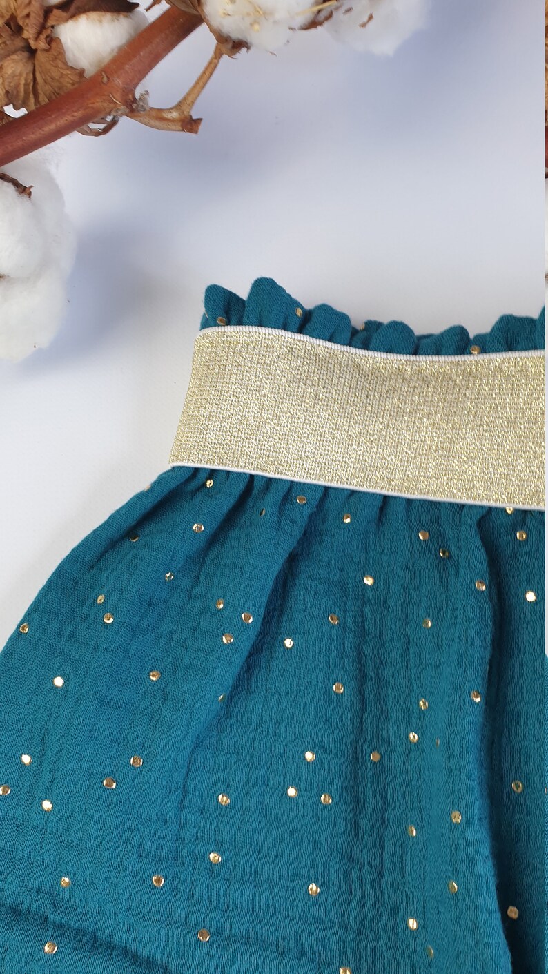 Robe Vila Clothes Blanche à Pois Dorés - Taille 38, élastique, Manches Courtes