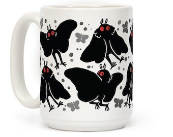 Mothman Coffee Mug - Funny Coffee Mugs Adult Humor, Unique Novelty Coffee Mugs for Cryptid Lovers, Double-Sided Print Ceramic Coffee Cups