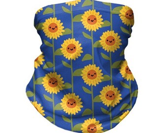 Happy Sunflower Pattern Neck Gaiter