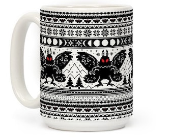 Mothman Ugly Sweater Pattern Mug