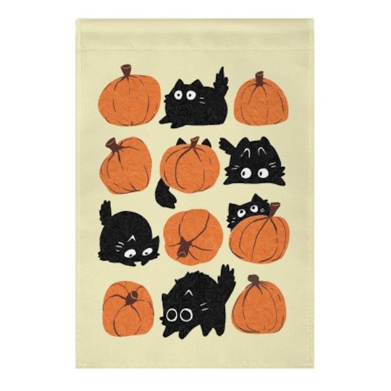 Pumpkin Cats Garden Flag