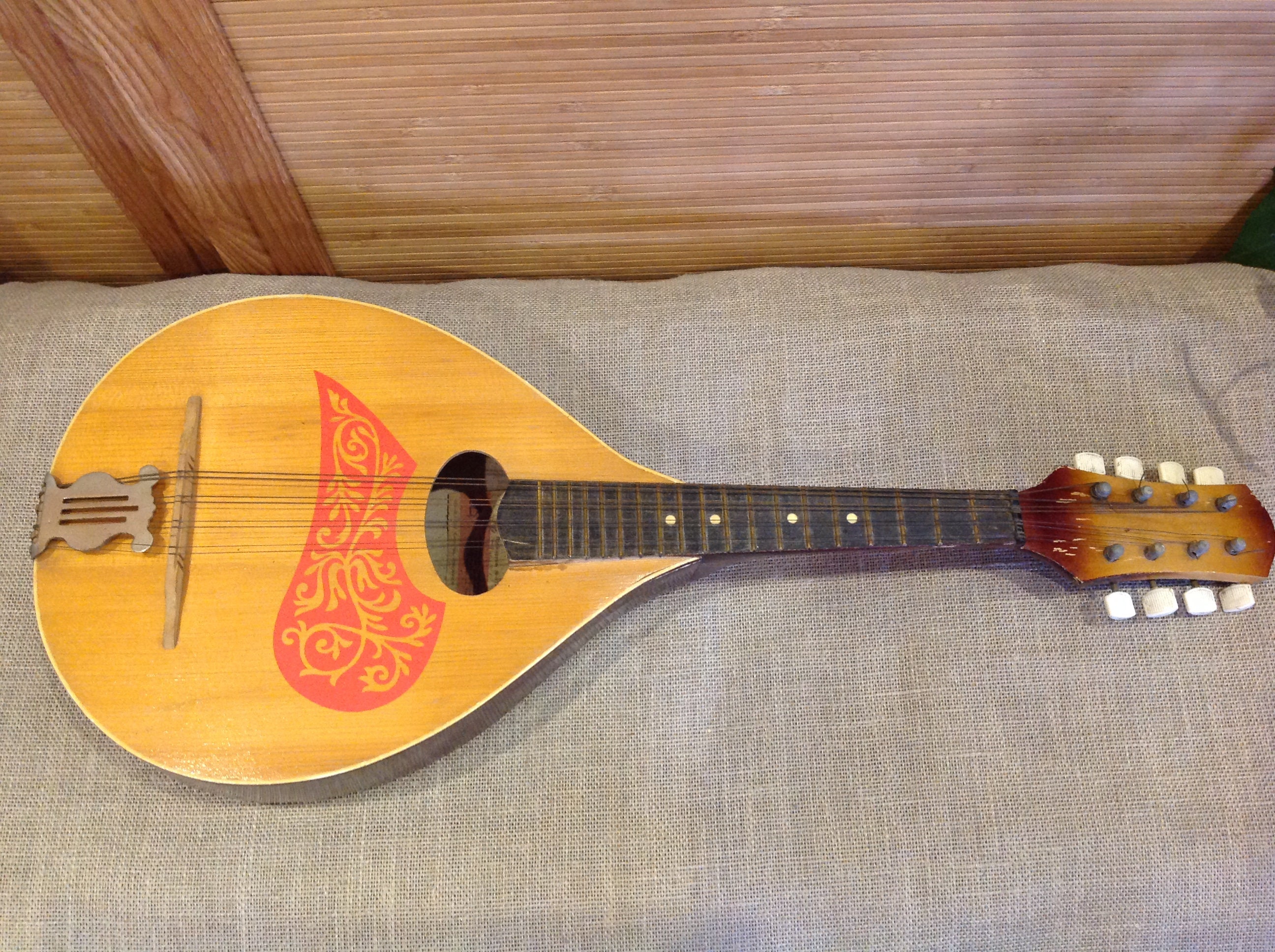 Vintage 1982 8string Mandolin Wooden Russian Made in USSR Etsy