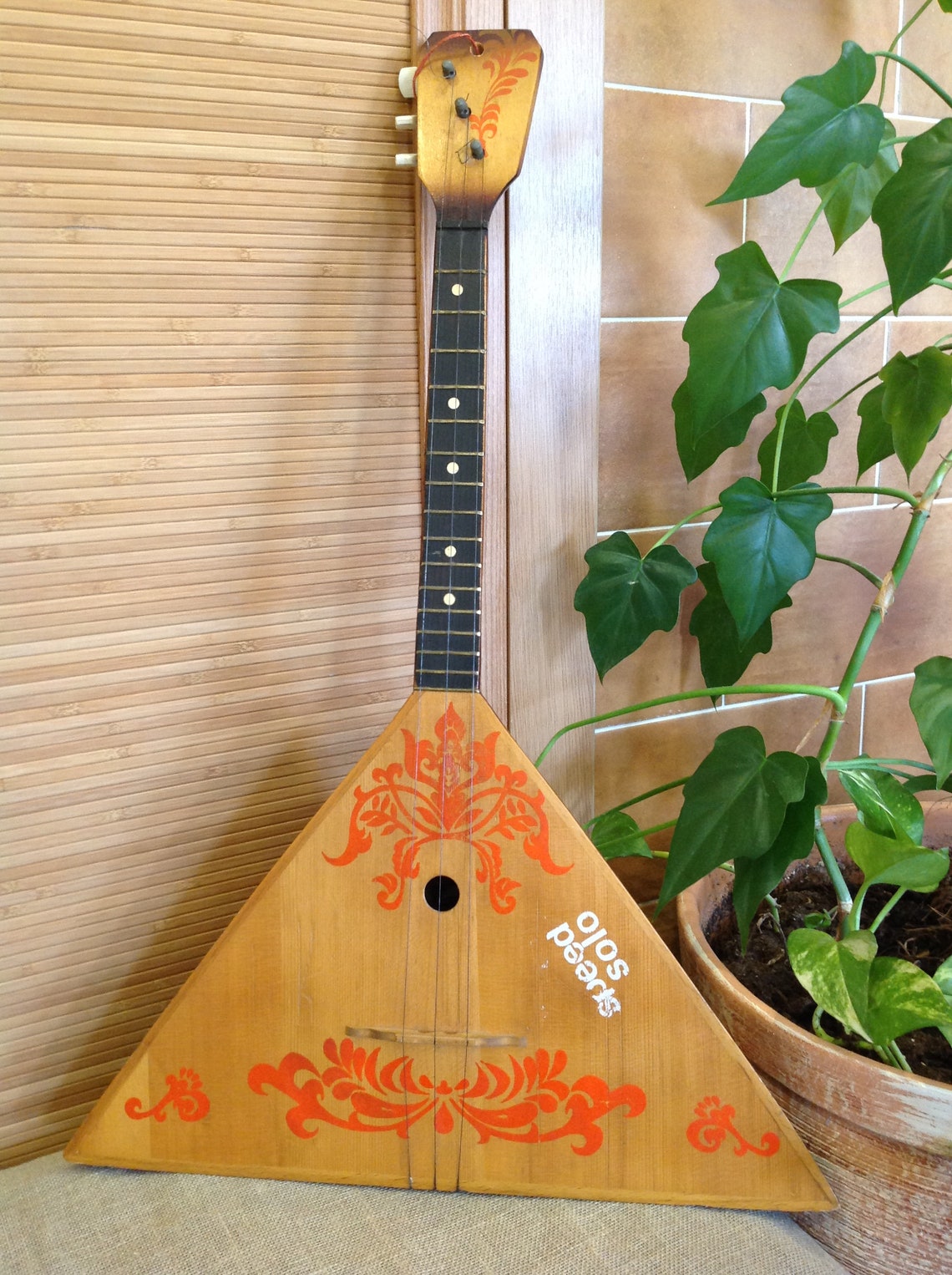 Vintage 1976 Wooden Russian Folk Musical Instrument 3string Etsy