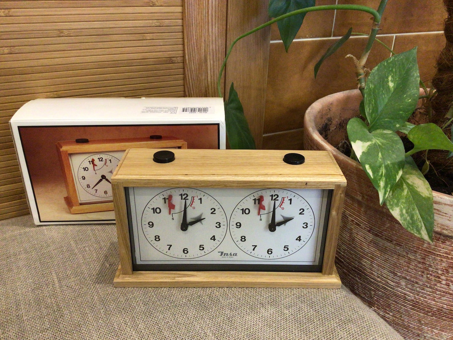 Chess Clock Insa Mechanical Brown Wooden Tournament Game Etsy