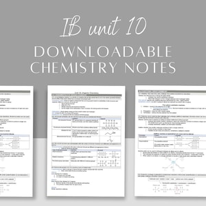Chemistry SL International Baccalaureate Unit 10 Notes
