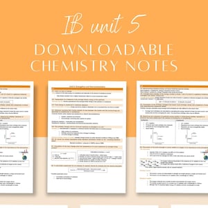 Chemistry SL International Baccalaureate Unit 5 Notes