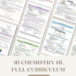 Chemistry HL International Baccalaureate Full Syllabus Notes