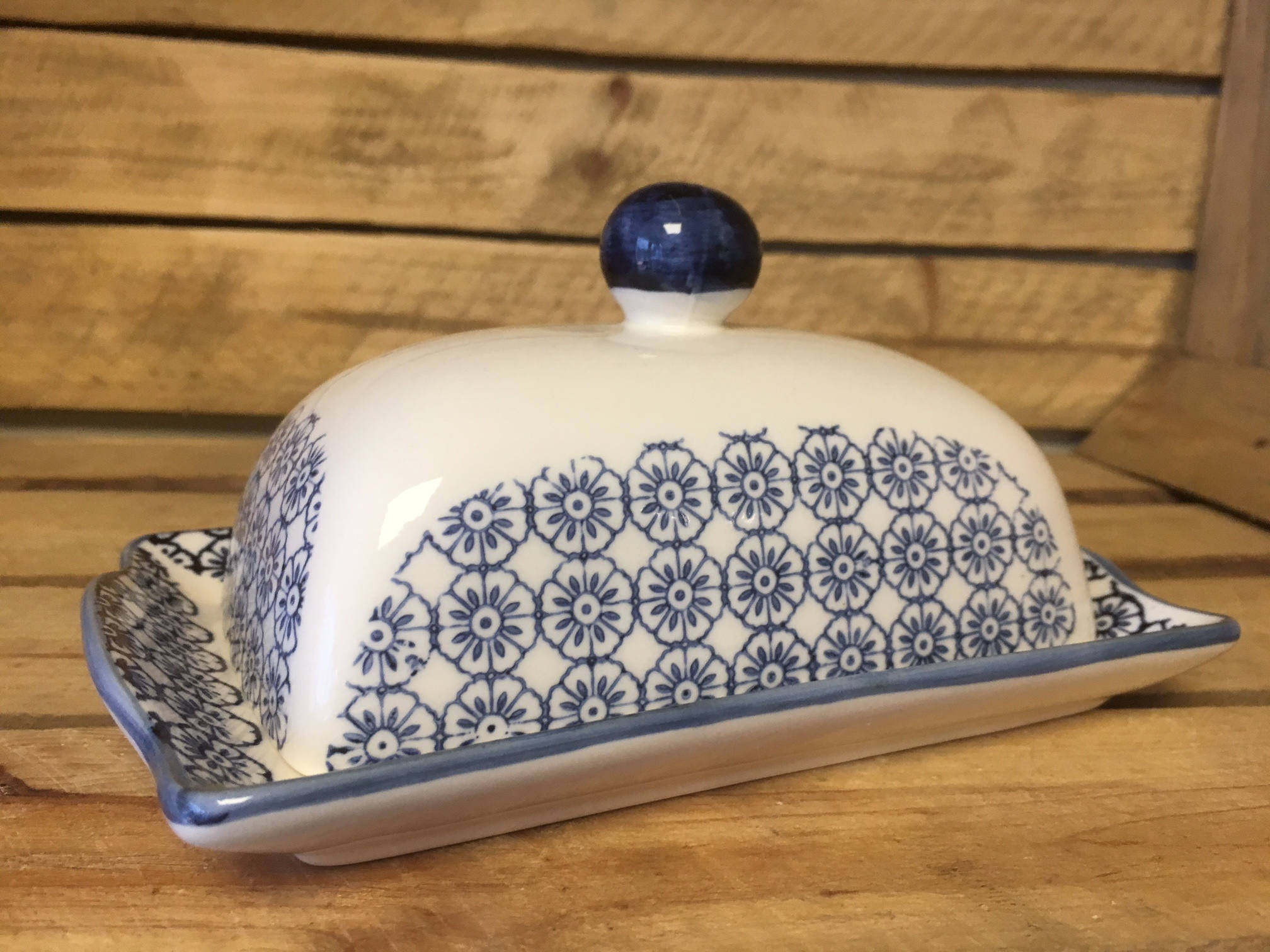 Pracht Het begin hond Ceramic Butter Dish Blue - Etsy