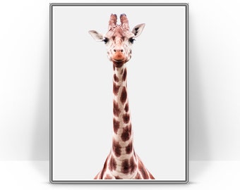 Giraffe Safari Animal Prints Digital Download. Animal wall art printable poster safari nursery decor downloadable prints printable wall art.