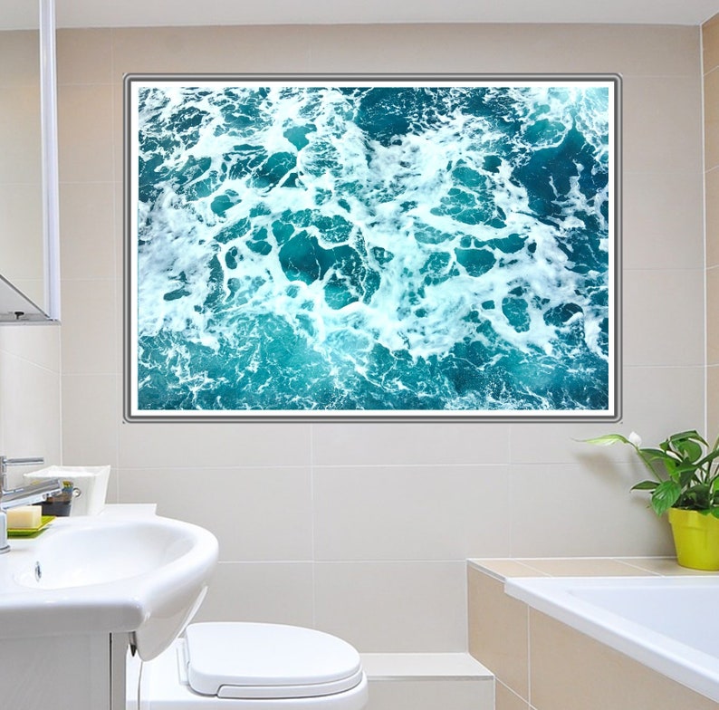 Teal Wall Art Ocean Print Digital Download. Coastal Wall Art Etsy