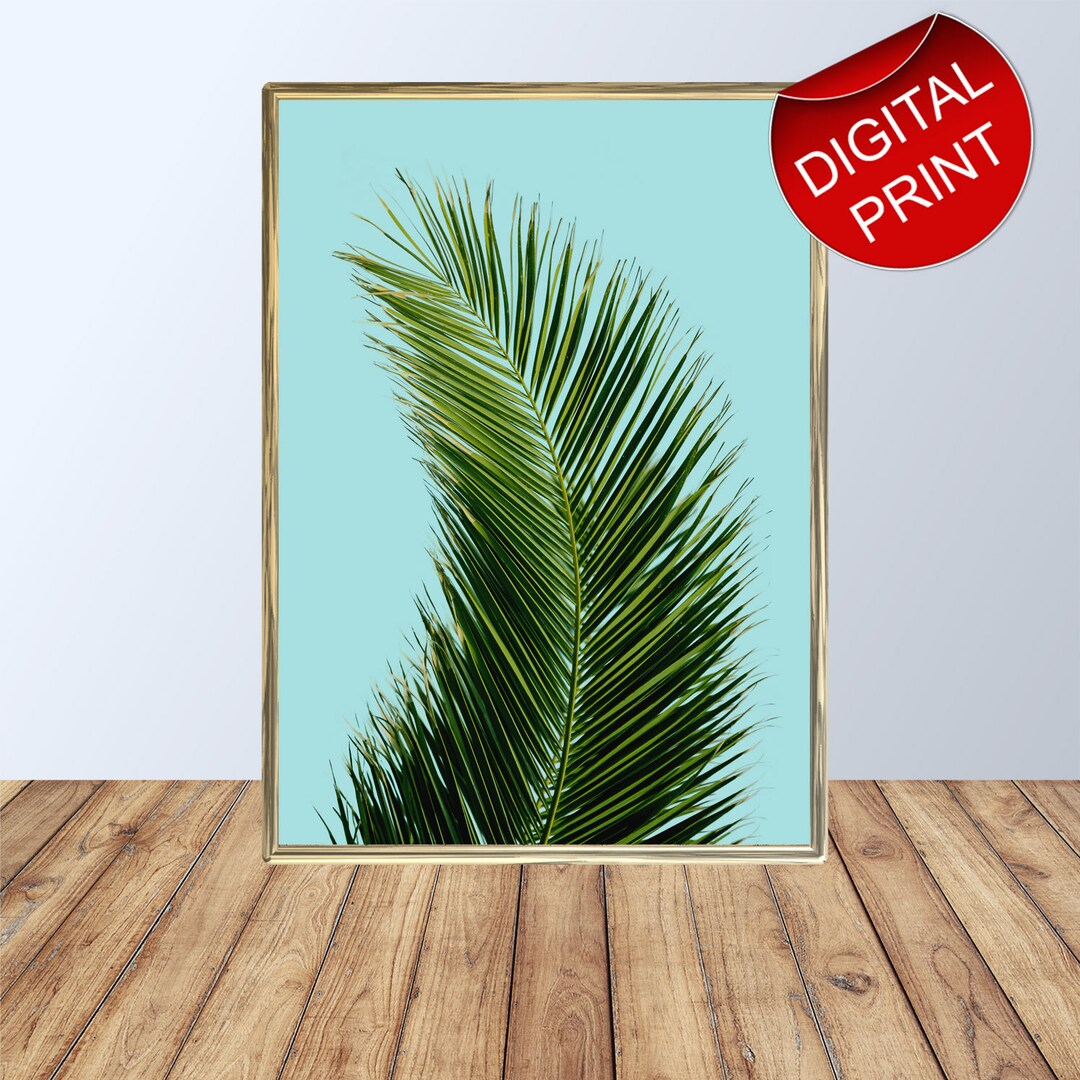 Palm Tree Print Digital Download Tropical Wall Art. Palm Leaf Printable ...