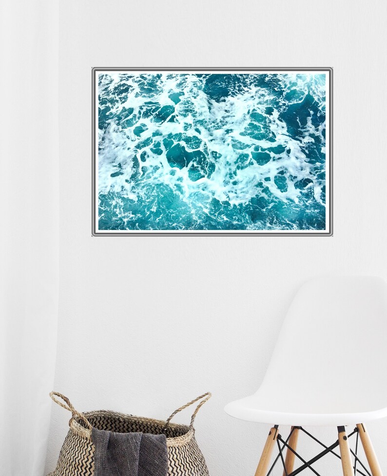 Teal Wall Art Ocean Print Digital Download. Coastal Wall Art Etsy