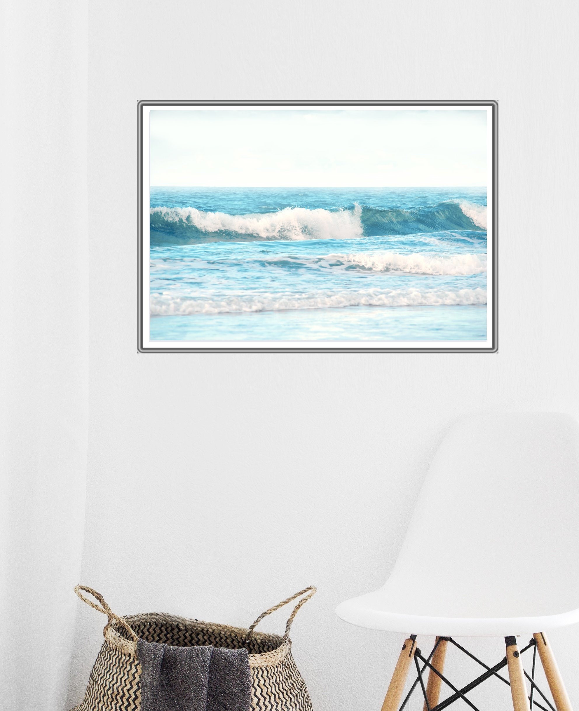 Teal Wall Art Ocean Print Digital Download. Printable Poster Beach Wall ...