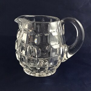 Vintage Clear 3D Cubic Pattern Creamer