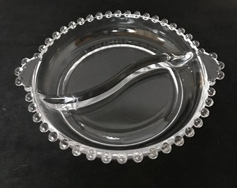 Imperial Glass 7&quot; Two Part Handled Relish Candlewick Clear (Stem 3400)