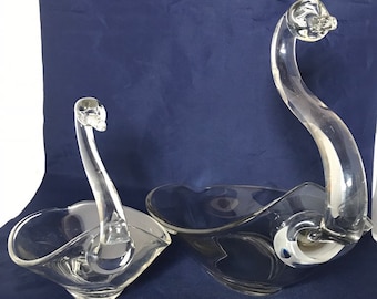 Duncan Miller &quot;Pall Mall&quot; Line Crystal Swan Bon Bon Dish /Circa 1940&#39;s-50&#39;s