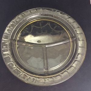 Four Anchor Hocking Ballerina Clear Yellow Grill Plates