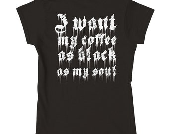 Blacksoul (flicka) klassisk damt-t-shirt med rund hals | Gildan 64000L