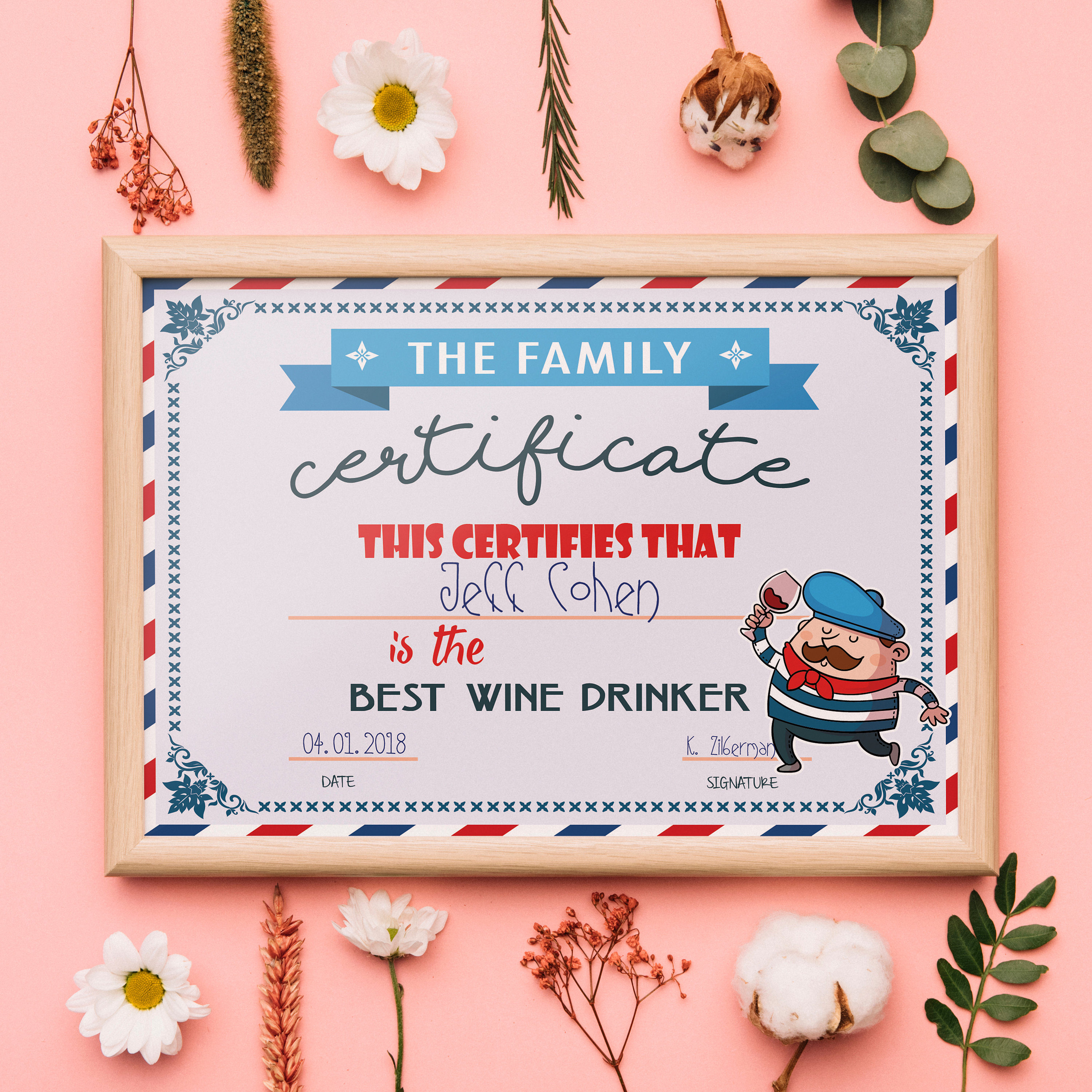 Best Wine Drinker Printable Certificate Etsy