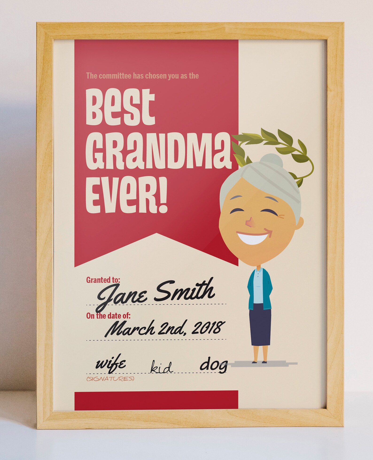 Best Grandma Ever Printable Certificate - Etsy