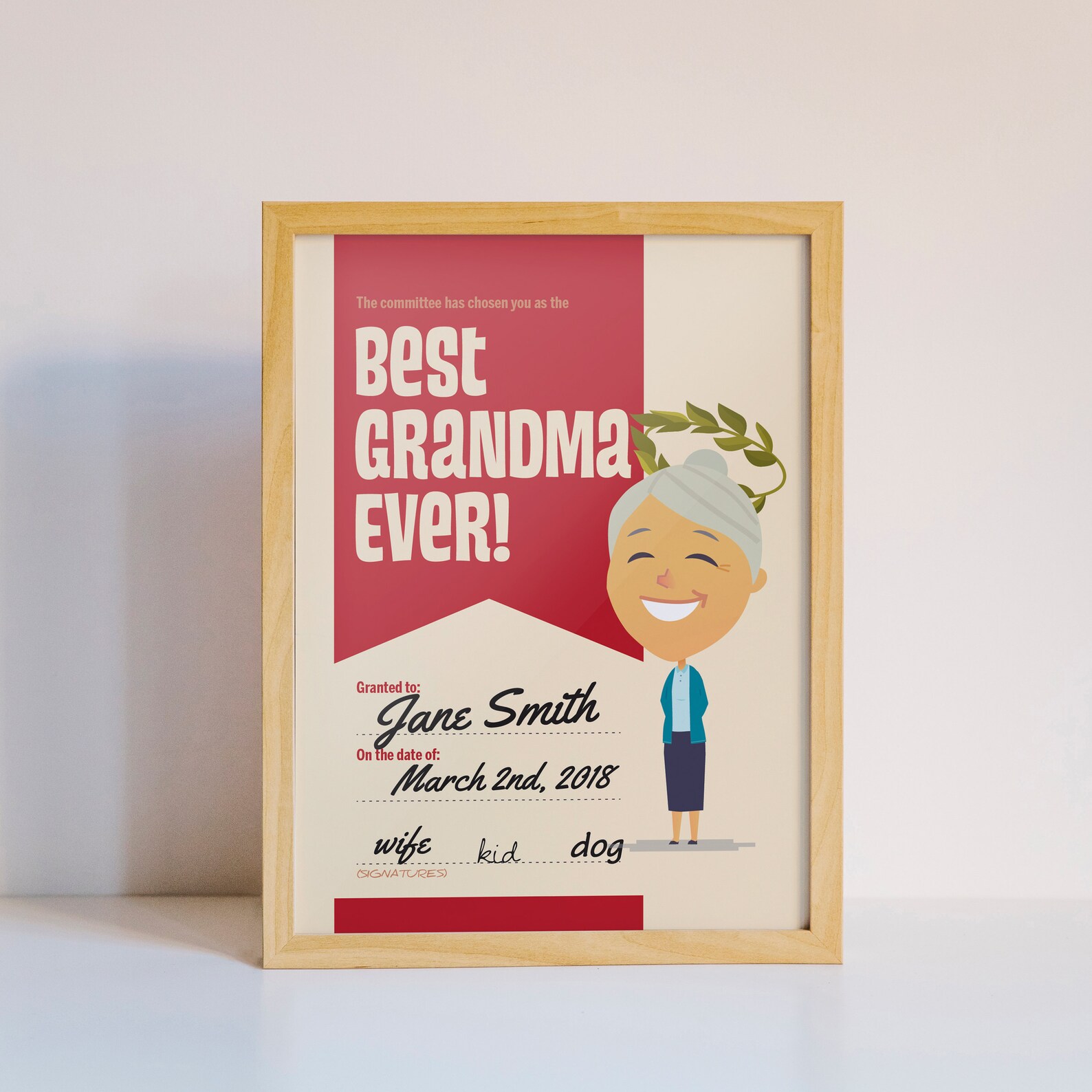 Best Grandma Ever Printable Certificate - Etsy