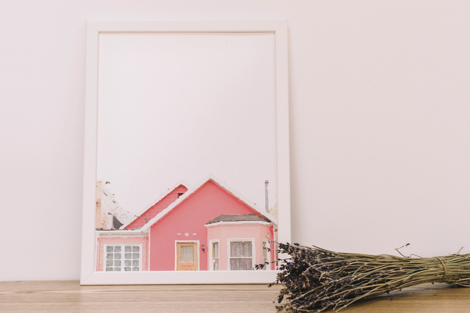 Pink House Printable Art - Etsy